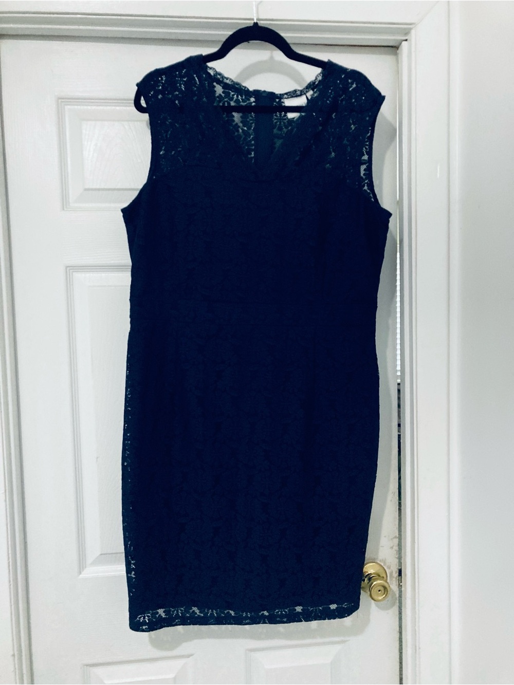 Junarose Black Lace Midi Sheath Dress
